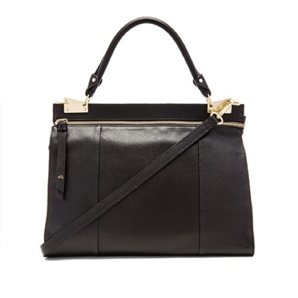 🆕 Foley and Corinna Dione black leather crossbody messenger bag FC152060